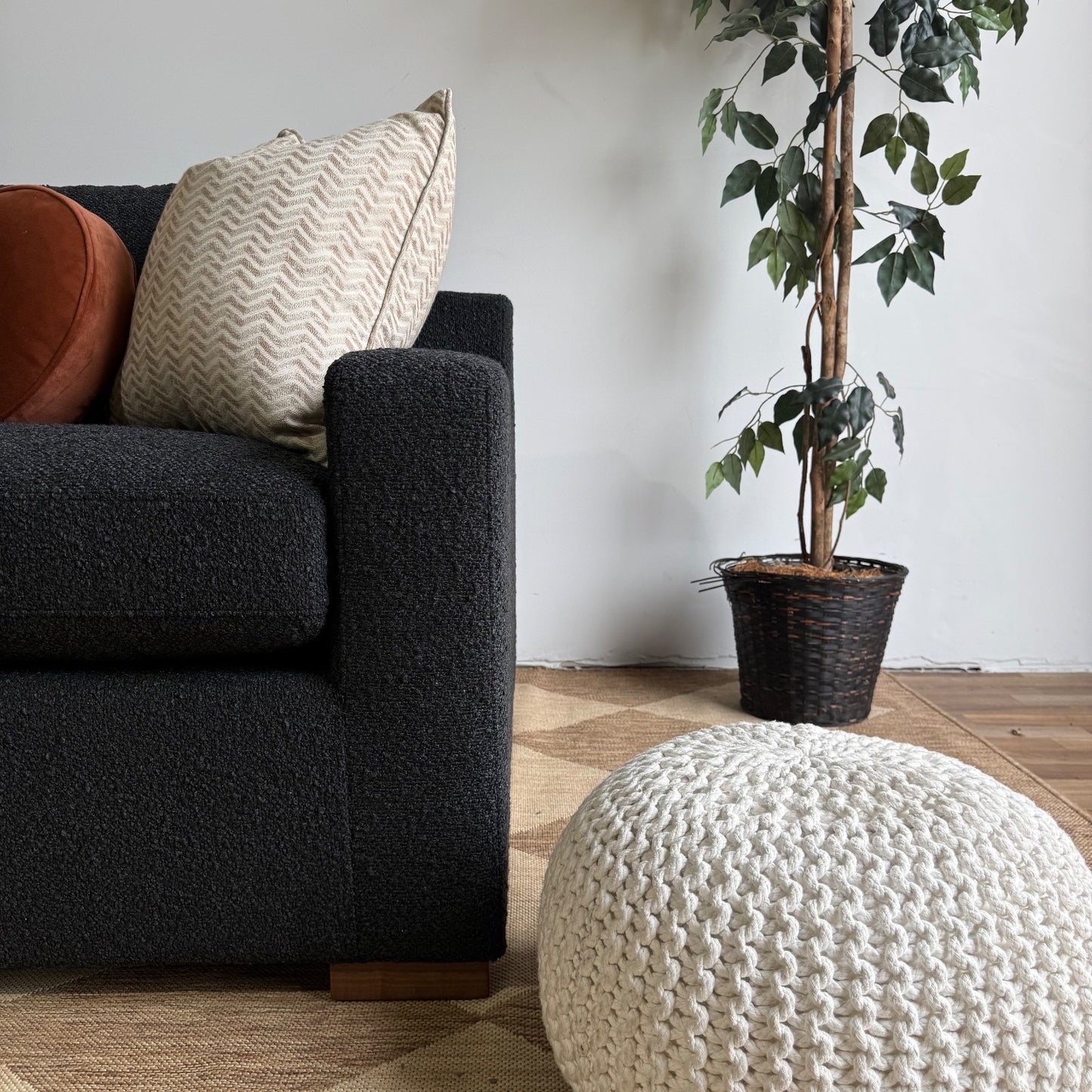 Interior Define Sloan Queen Sleeper Sofa in Black Performance Loop Weave