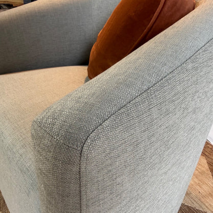 Interior Define Tegan Swivel Chair in Blue Performance Fabric