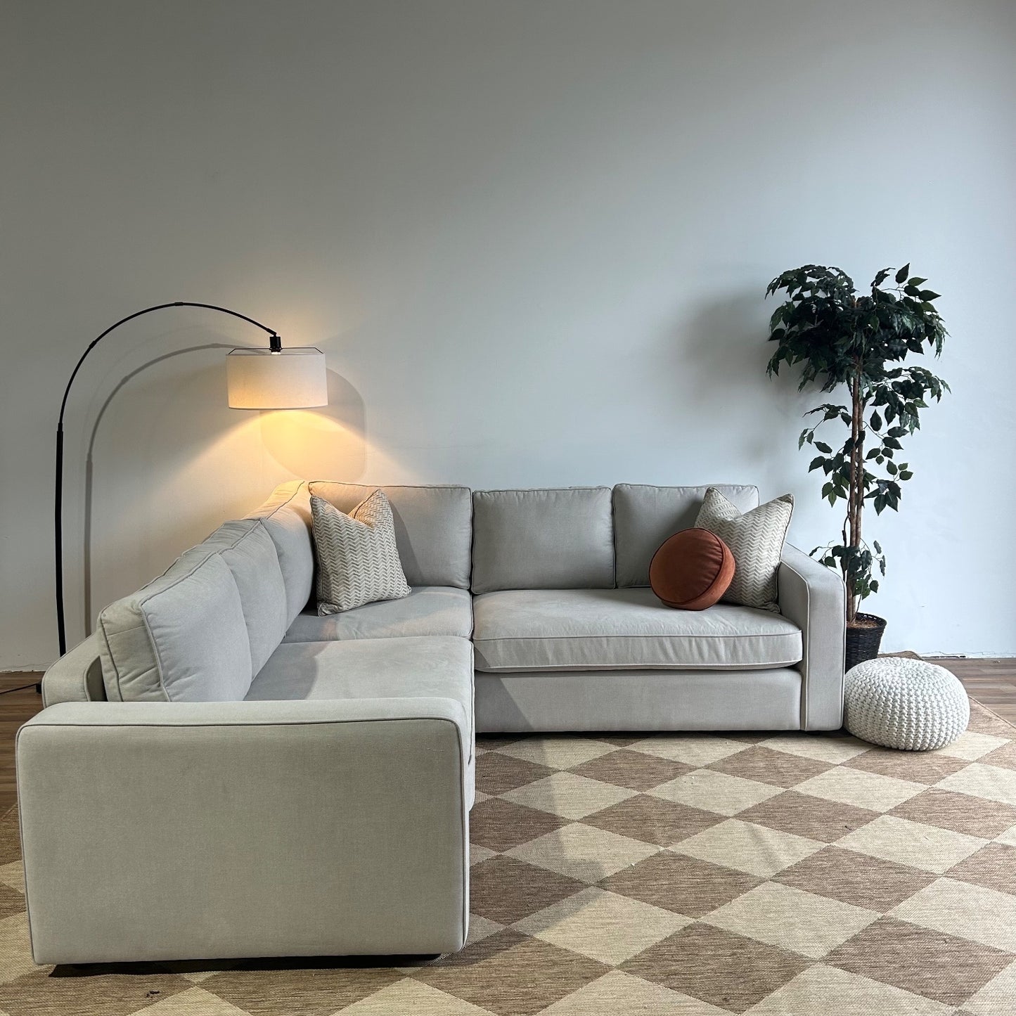 Interior Define James 3-piece Sectional In Gray Performance Antimicrobial Chenille