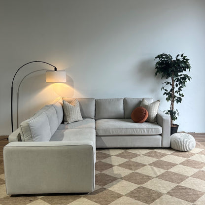 Interior Define James 3-piece Sectional In Gray Performance Antimicrobial Chenille