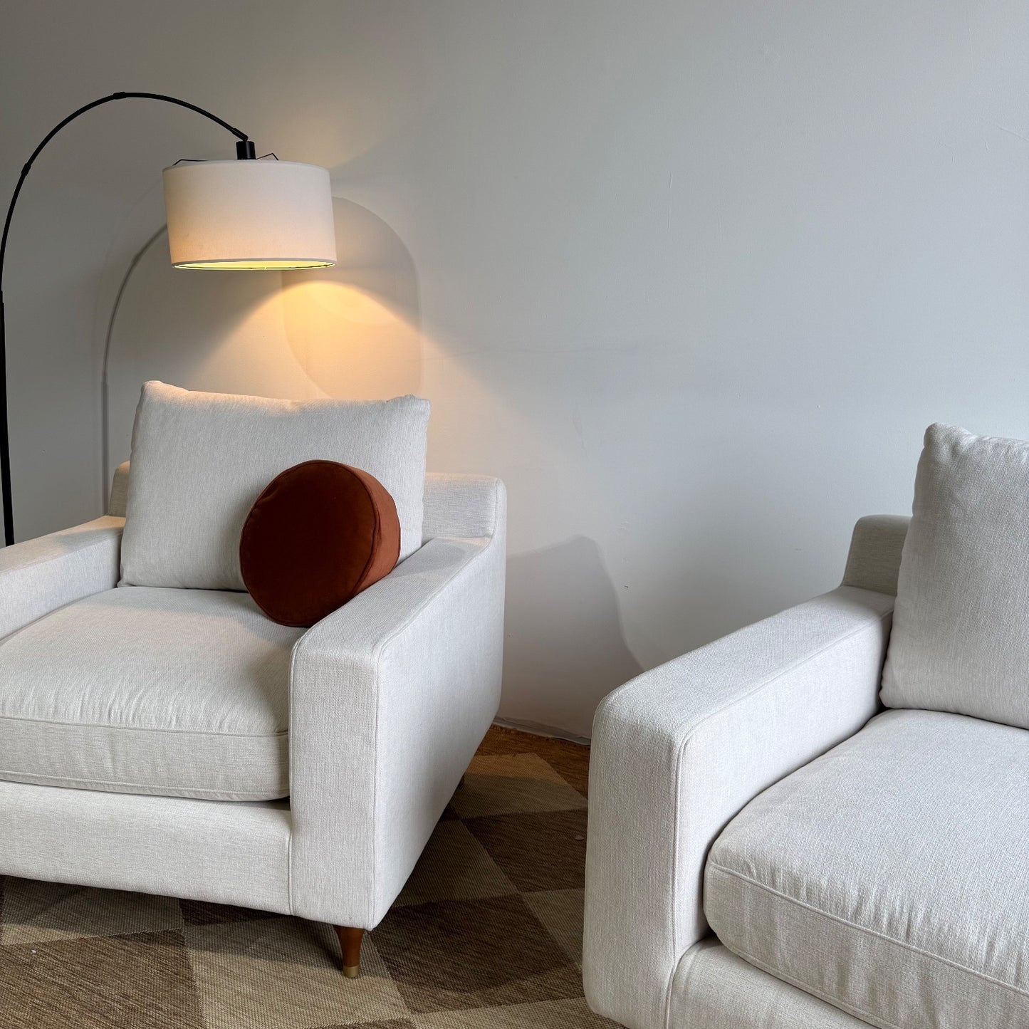 Interior Define Sloan Accent Chairs in White Performance Fabric