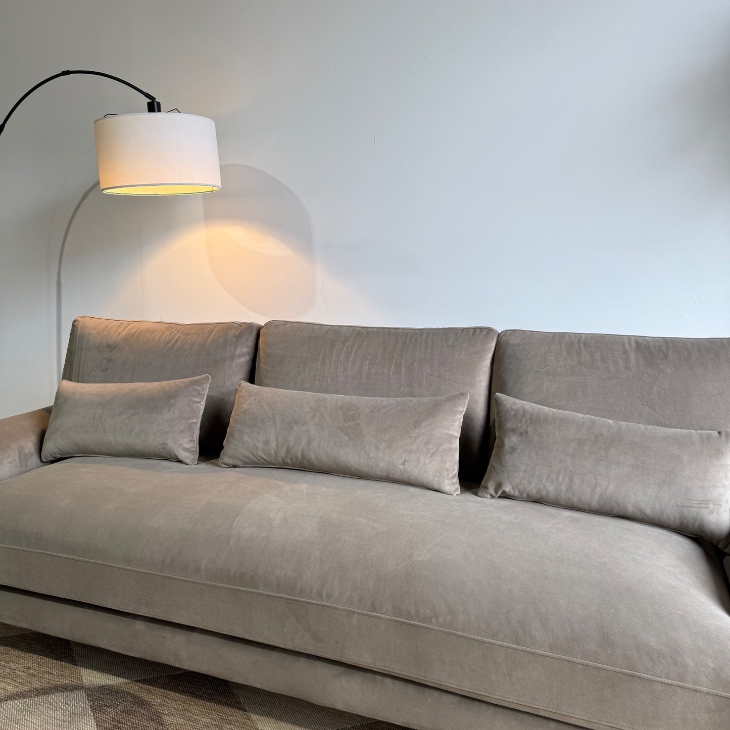 Interior Define Maxwell Sofa in Grey Performance Plush Velvet