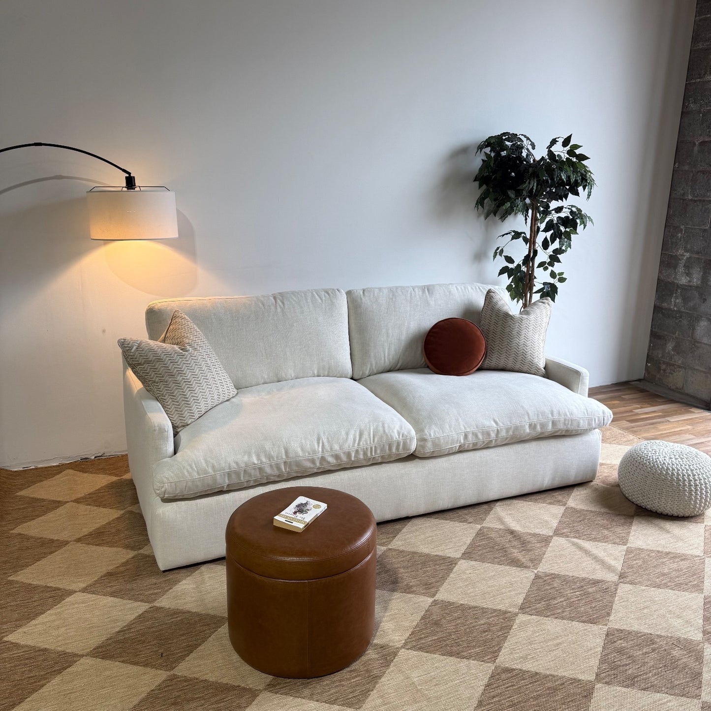 Interior Define Hayes Sofa in White Performance Fabric