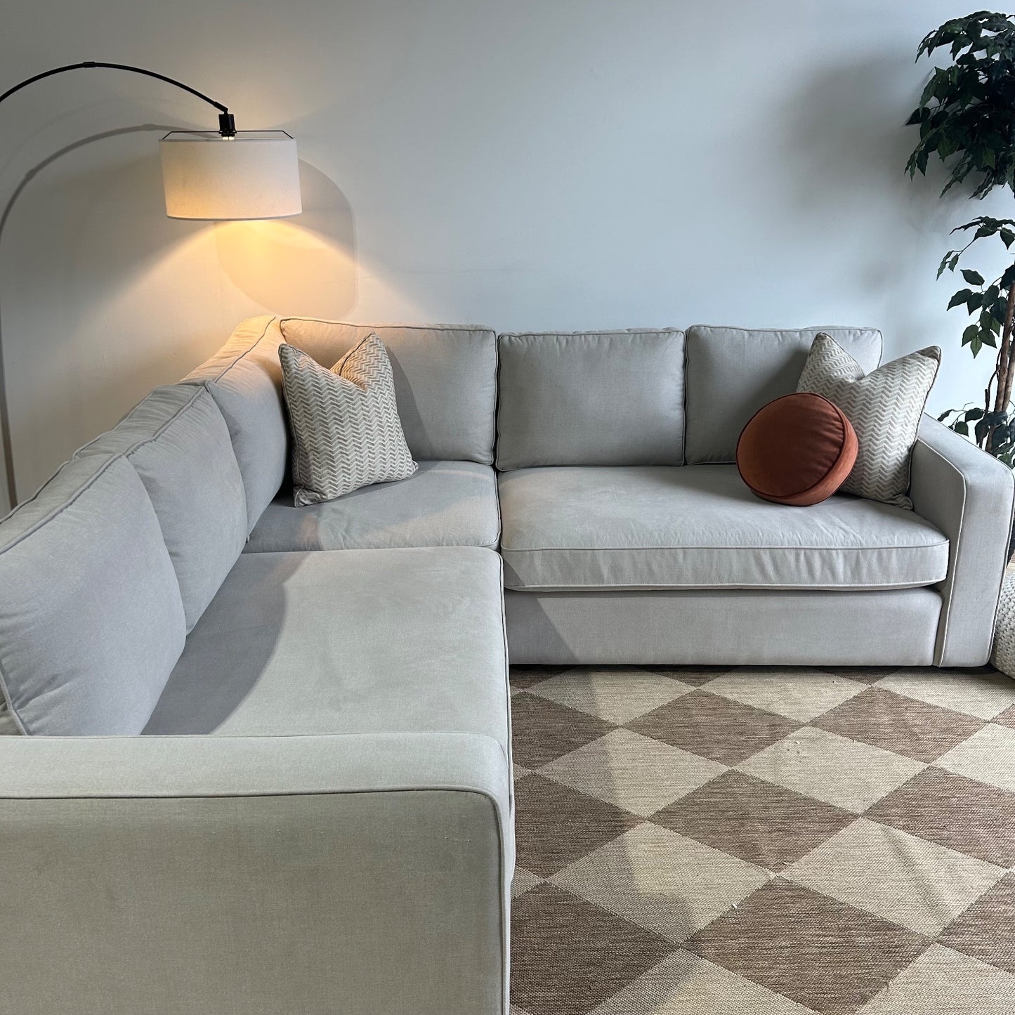 Interior Define James 3-piece Sectional In Gray Performance Antimicrobial Chenille