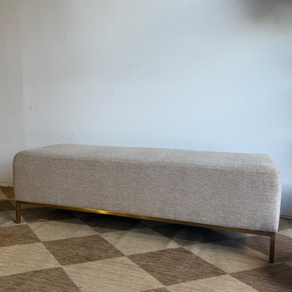 Interior Define Miller Bench in Beige Performance Fabric
