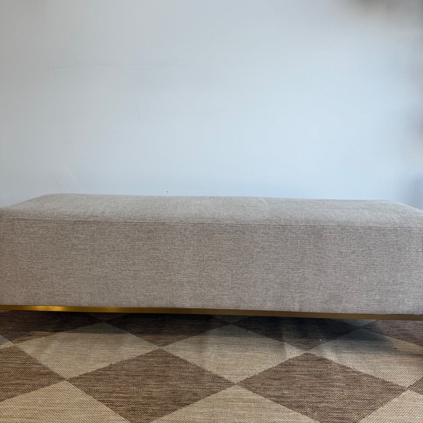 Interior Define Miller Bench in Beige Performance Fabric