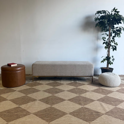 Interior Define Miller Bench in Beige Performance Fabric