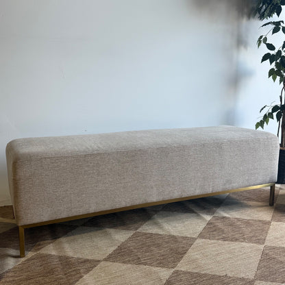 Interior Define Miller Bench in Beige Performance Fabric