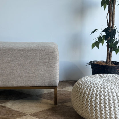 Interior Define Miller Bench in Beige Performance Fabric