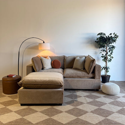 Bellamia Luna Loveseat + Ottoman in Carmel Performance Velvet