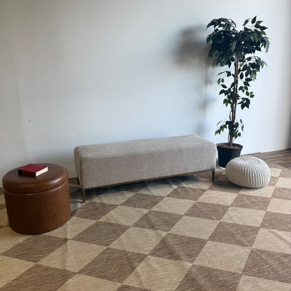 Interior Define Miller Bench in Beige Performance Fabric