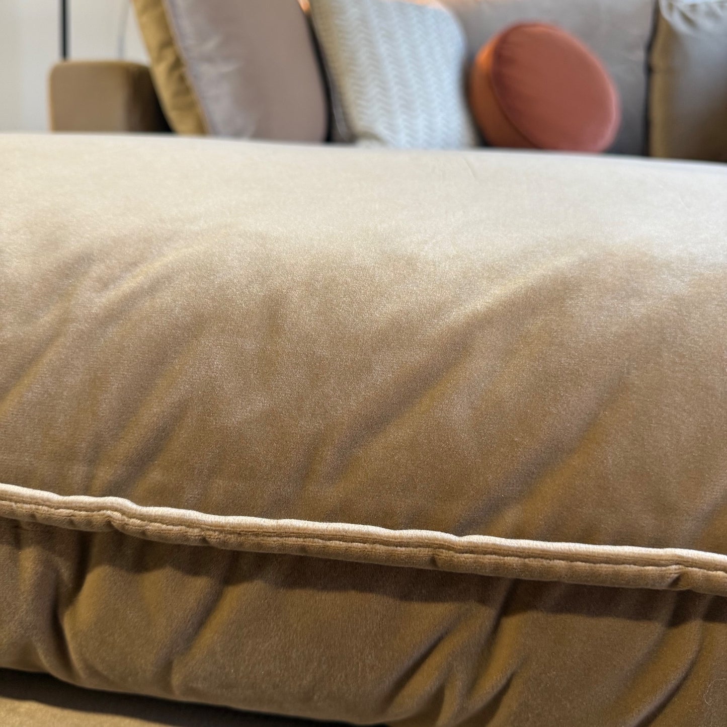 Bellamia Luna Loveseat + Ottoman in Carmel Performance Velvet