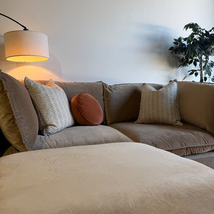 Bellamia Luna Loveseat + Ottoman in Carmel Performance Velvet