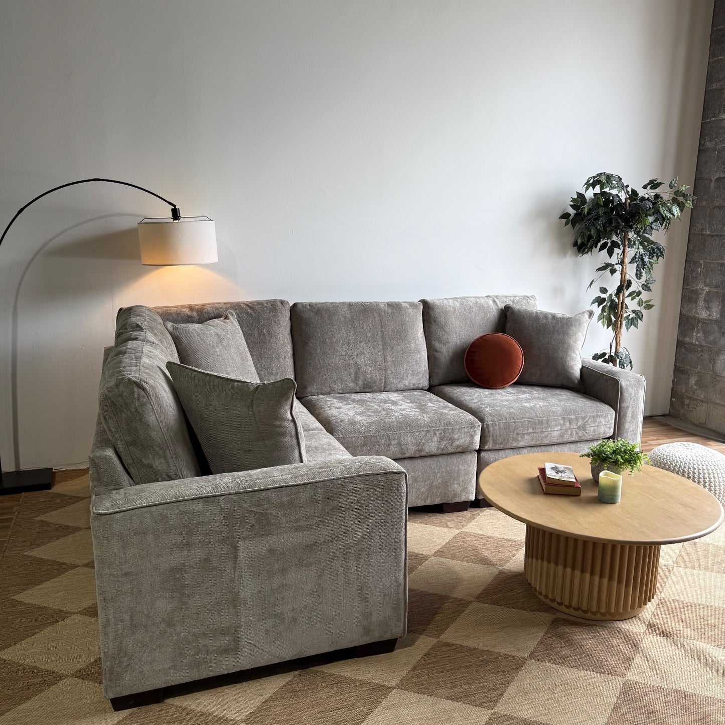 Atlas Modular L-Shape Enclosed in Gray Chenille