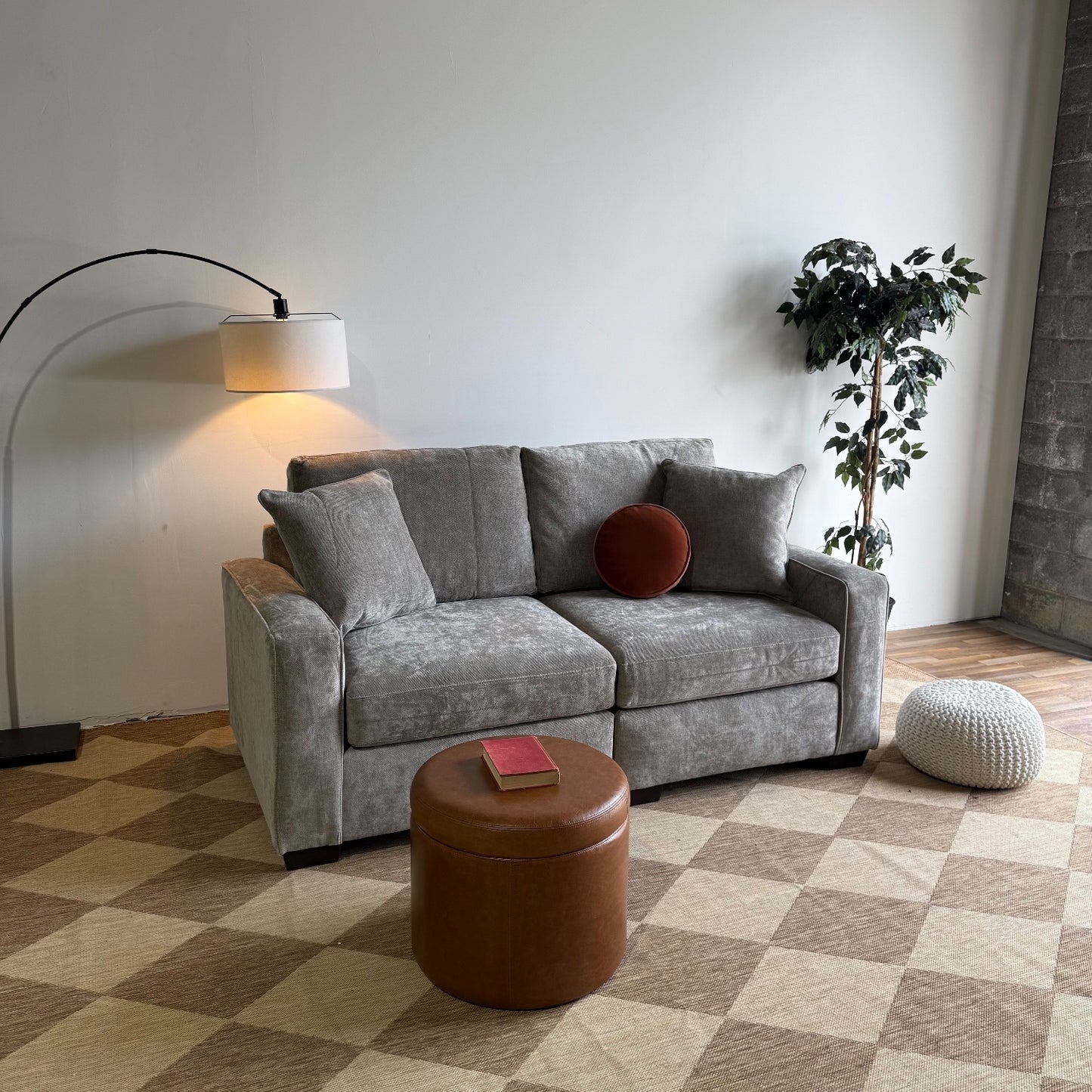 Atlas Modular Loveseat in Gray Chenille