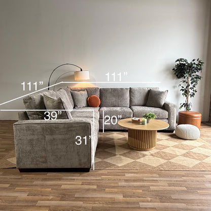 Atlas Modular Corner Sectional in Gray Chenille