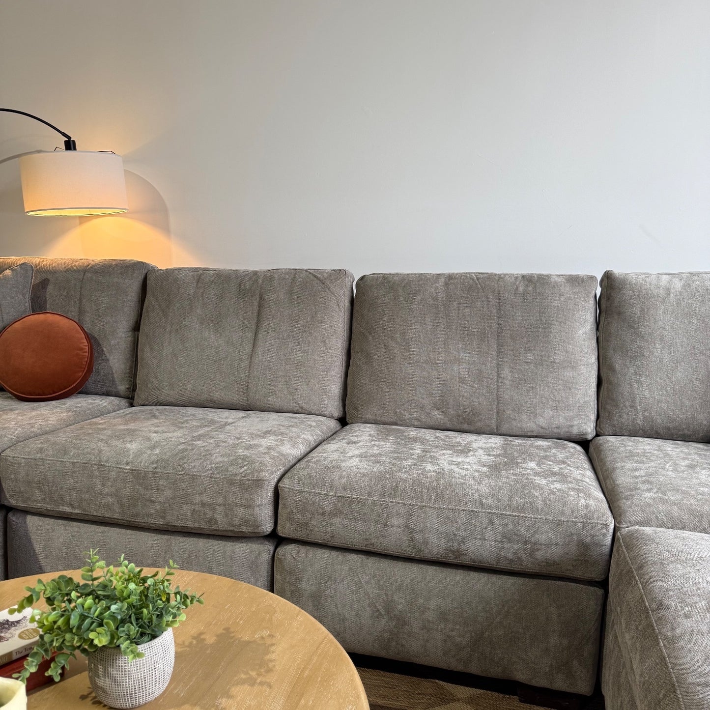 Atlas Modular Double Chaise in Gray Chenille