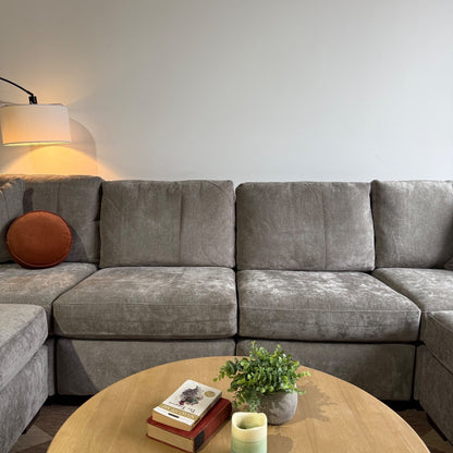 Atlas Modular Double Chaise in Gray Chenille