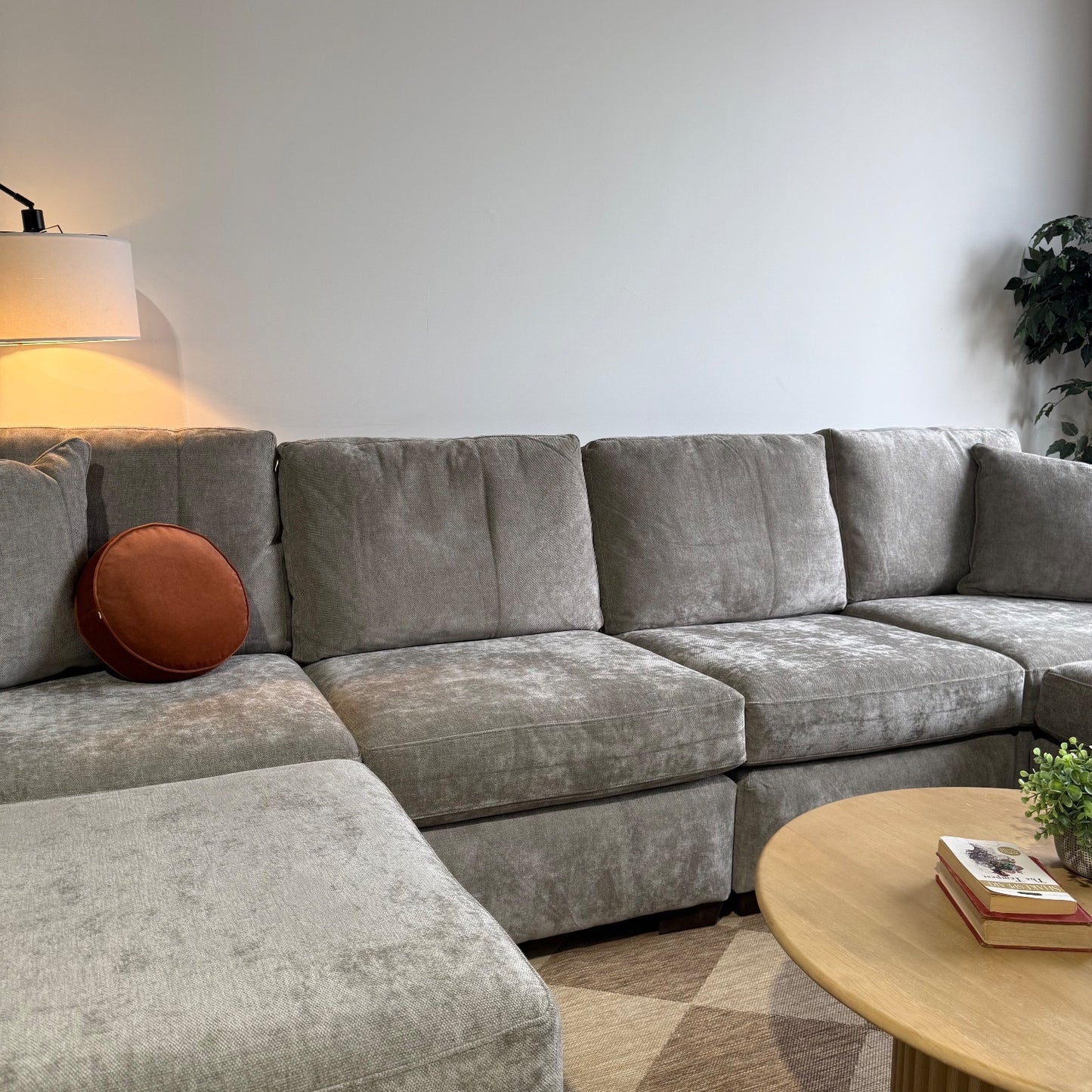 Atlas Modular Double Chaise in Gray Chenille