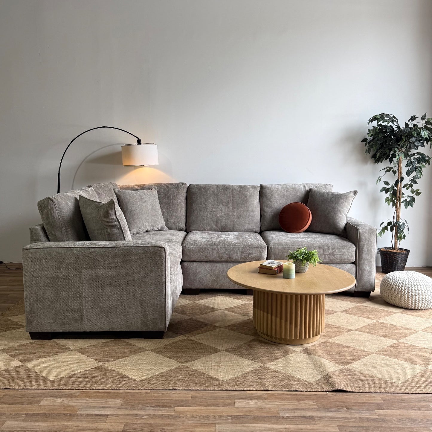 Atlas Modular L-Shape Enclosed in Gray Chenille