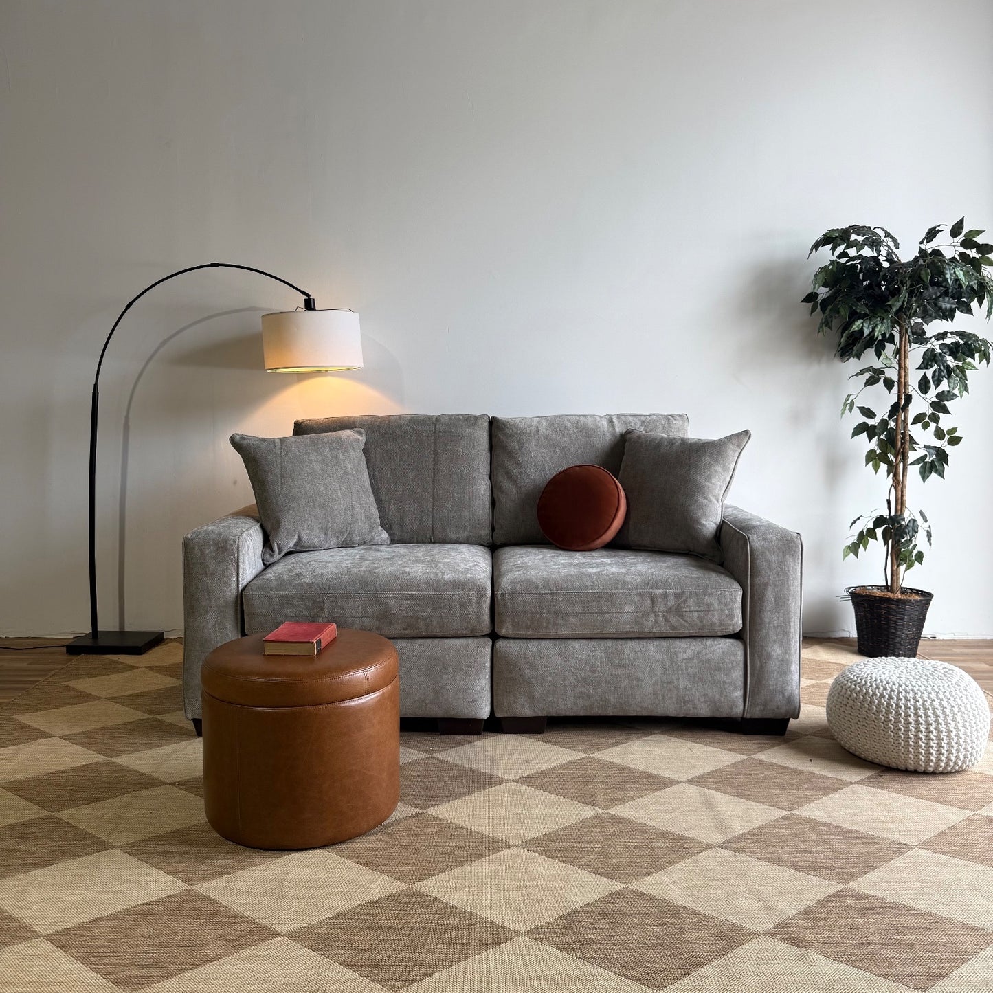 Atlas Modular Loveseat in Gray Chenille