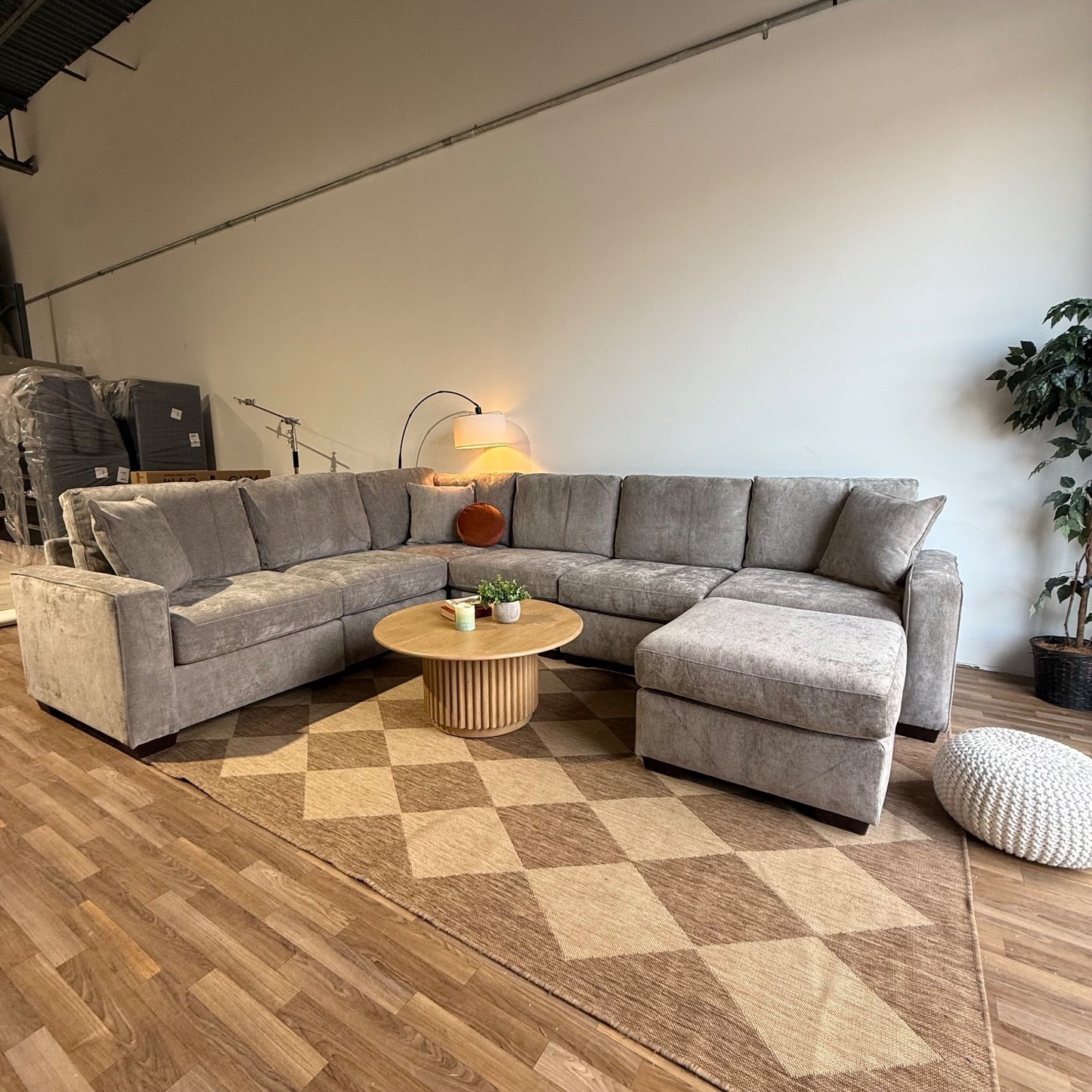 Atlas Modular Grand Corner in Gray Chenille