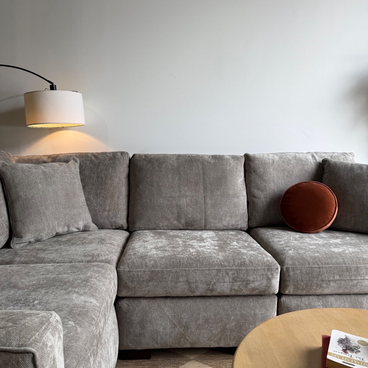 Atlas Modular L-Shape Enclosed in Gray Chenille