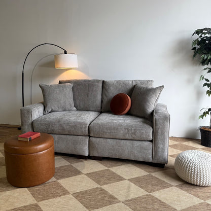 Atlas Modular Loveseat in Gray Chenille