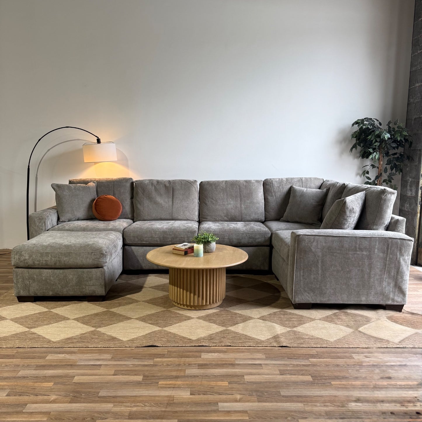 Atlas Modular U-Shape Enclosed in Gray Chenille