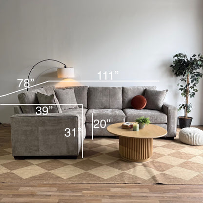 Atlas Modular L-Shape Enclosed in Gray Chenille