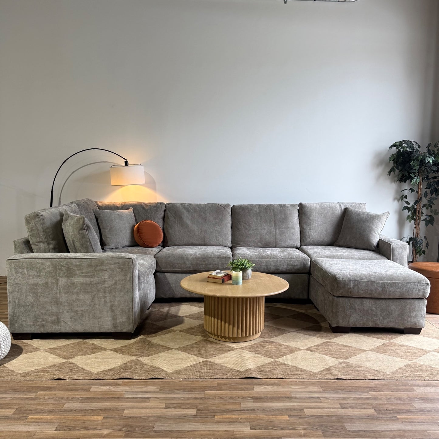 Atlas Modular U-Shape Enclosed in Gray Chenille