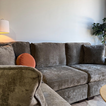 Atlas Modular L-Shape Enclosed in Brown Chenille