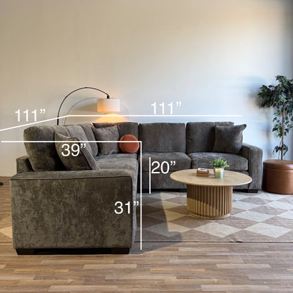 Atlas Modular Corner Sectional in Brown Chenille