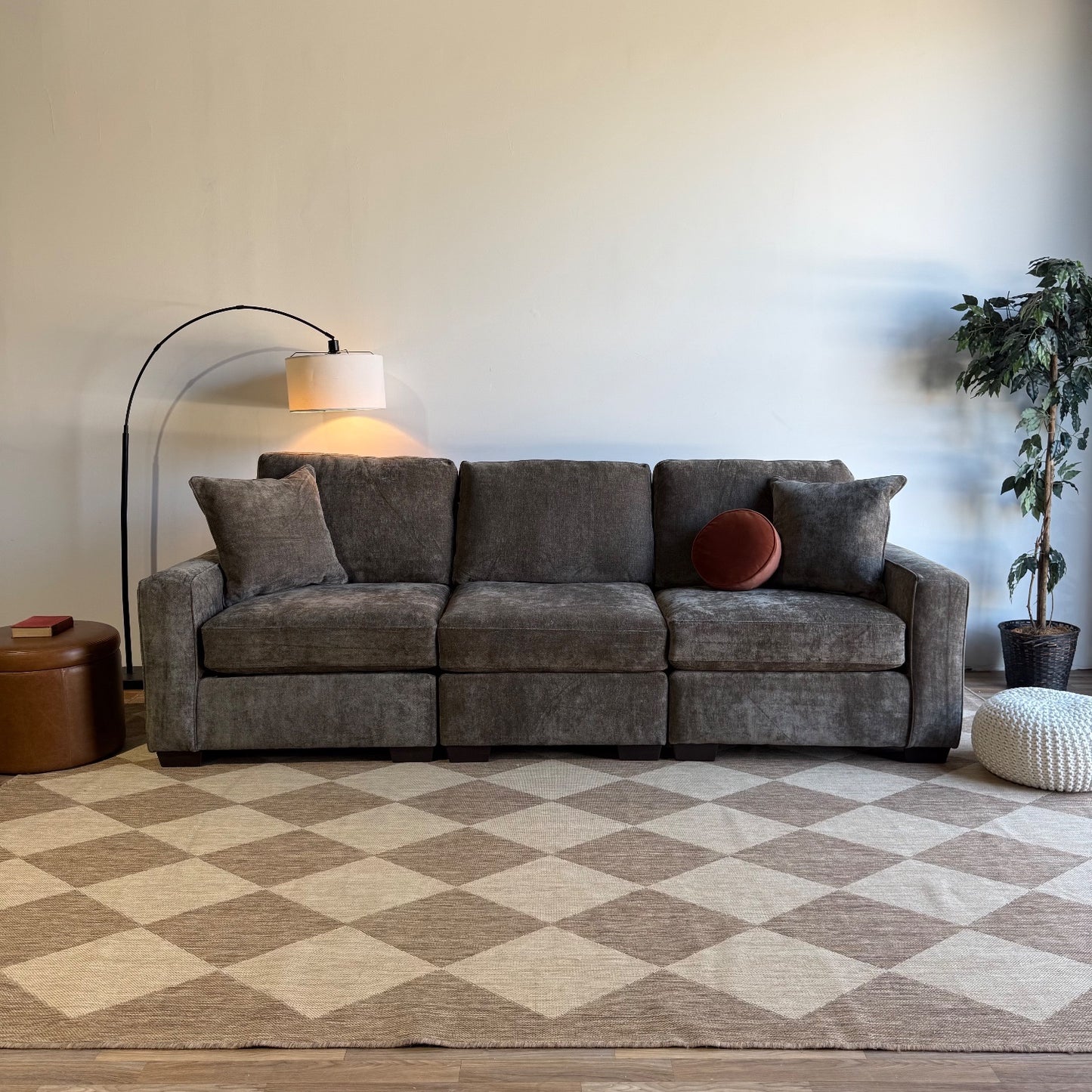 Atlas Modular Sofa in Brown Chenille