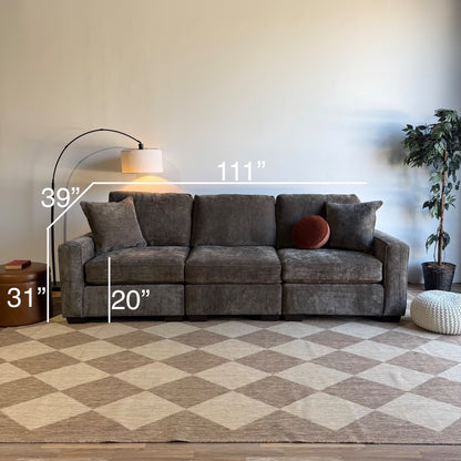 Atlas Modular Sofa in Brown Chenille