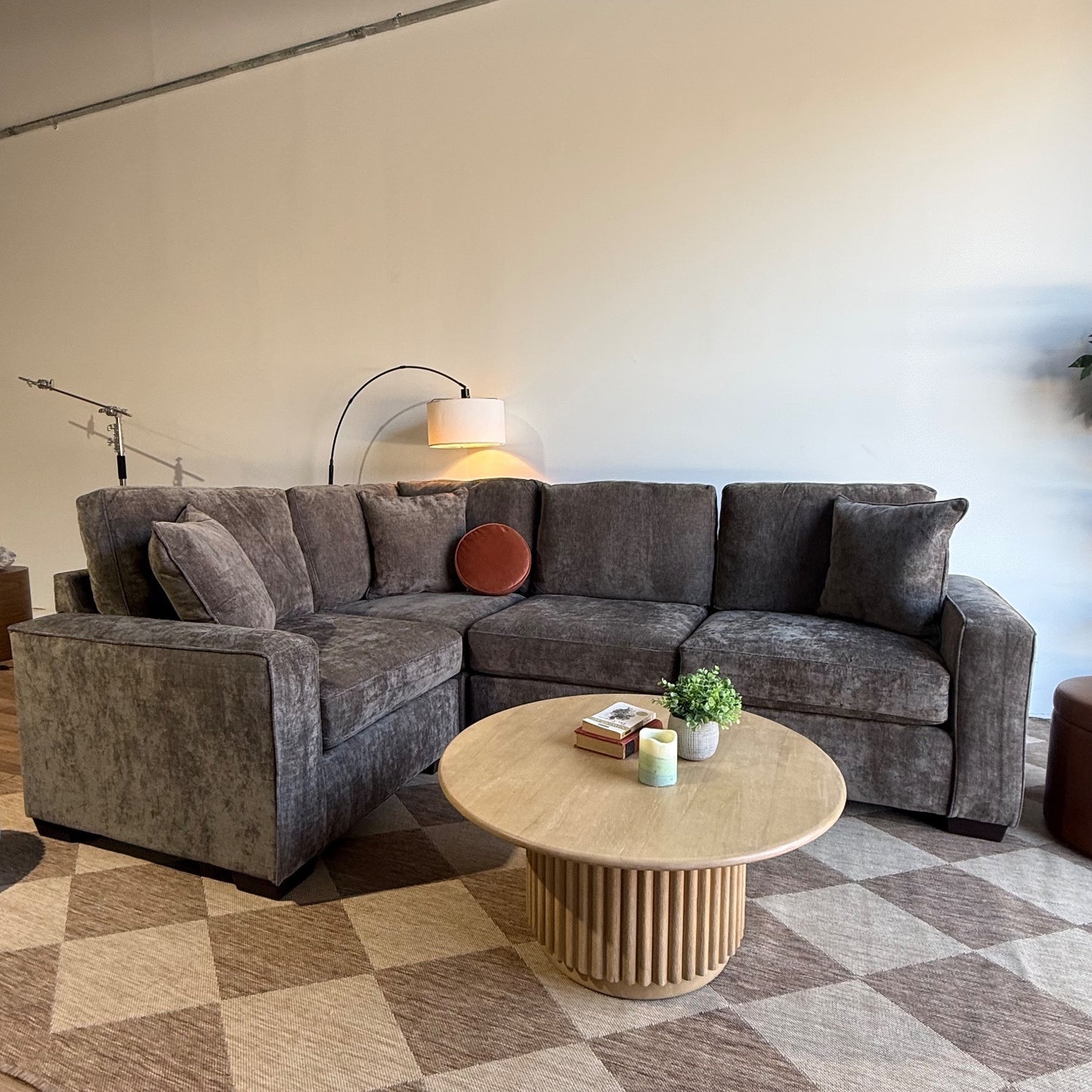 Atlas Modular L-Shape Enclosed in Brown Chenille