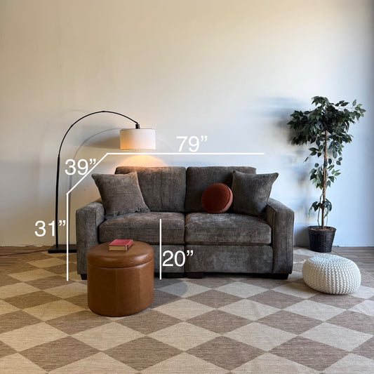 Atlas Modular Loveseat in Brown Chenille