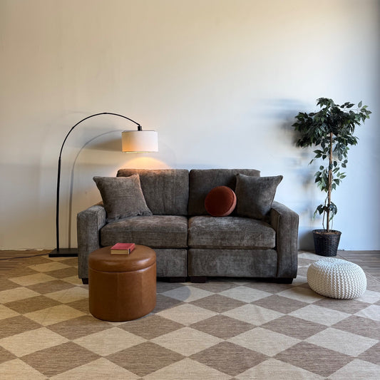 Atlas Modular Loveseat in Brown Chenille