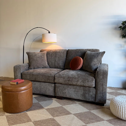 Atlas Modular Loveseat in Brown Chenille