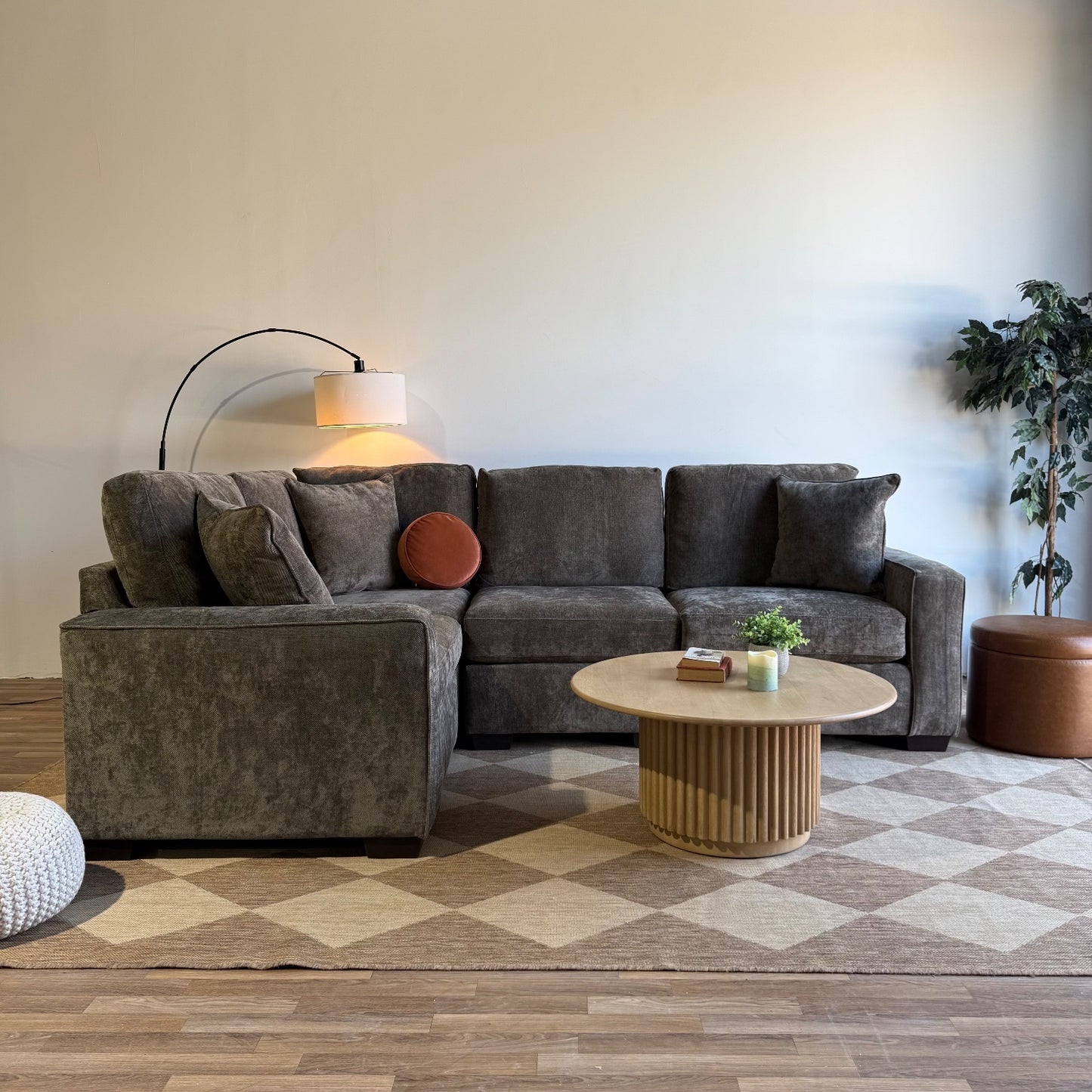 Atlas Modular L-Shape Enclosed in Brown Chenille