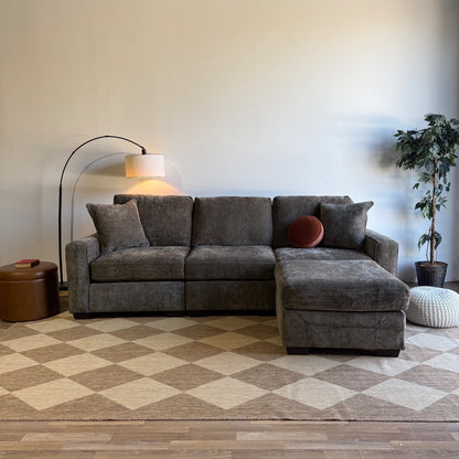 Atlas Modular Sofa w/Ottoman  in Brown Chenille