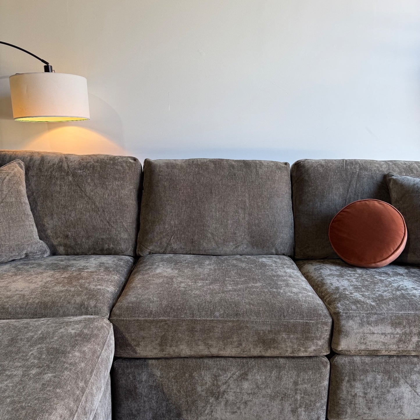 Atlas Modular Sofa w/Ottoman  in Brown Chenille