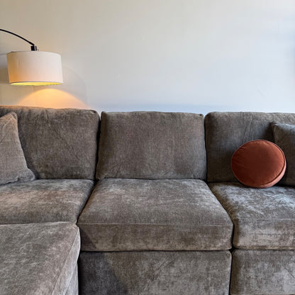 Atlas Modular Sofa w/Ottoman  in Brown Chenille