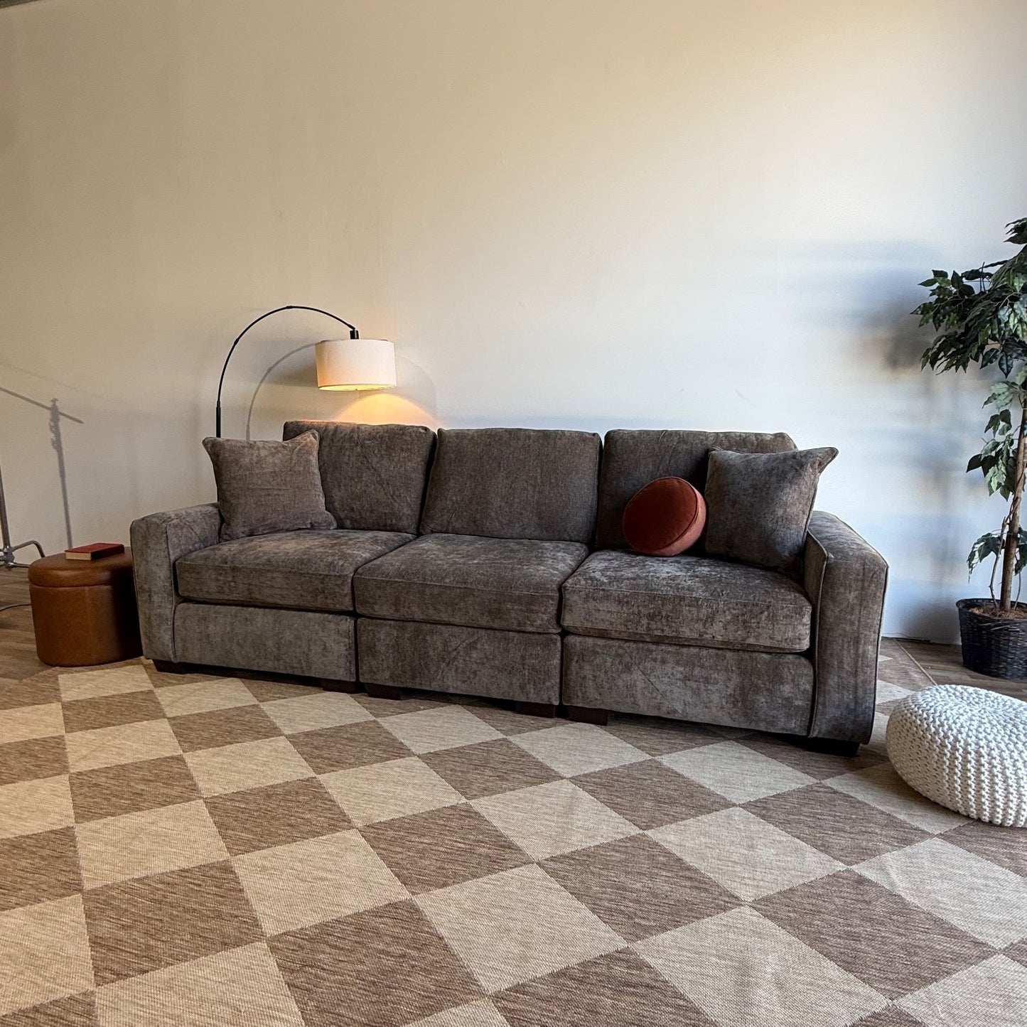 Atlas Modular Sofa in Brown Chenille