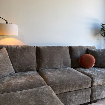 Atlas Modular Sofa w/Ottoman  in Brown Chenille