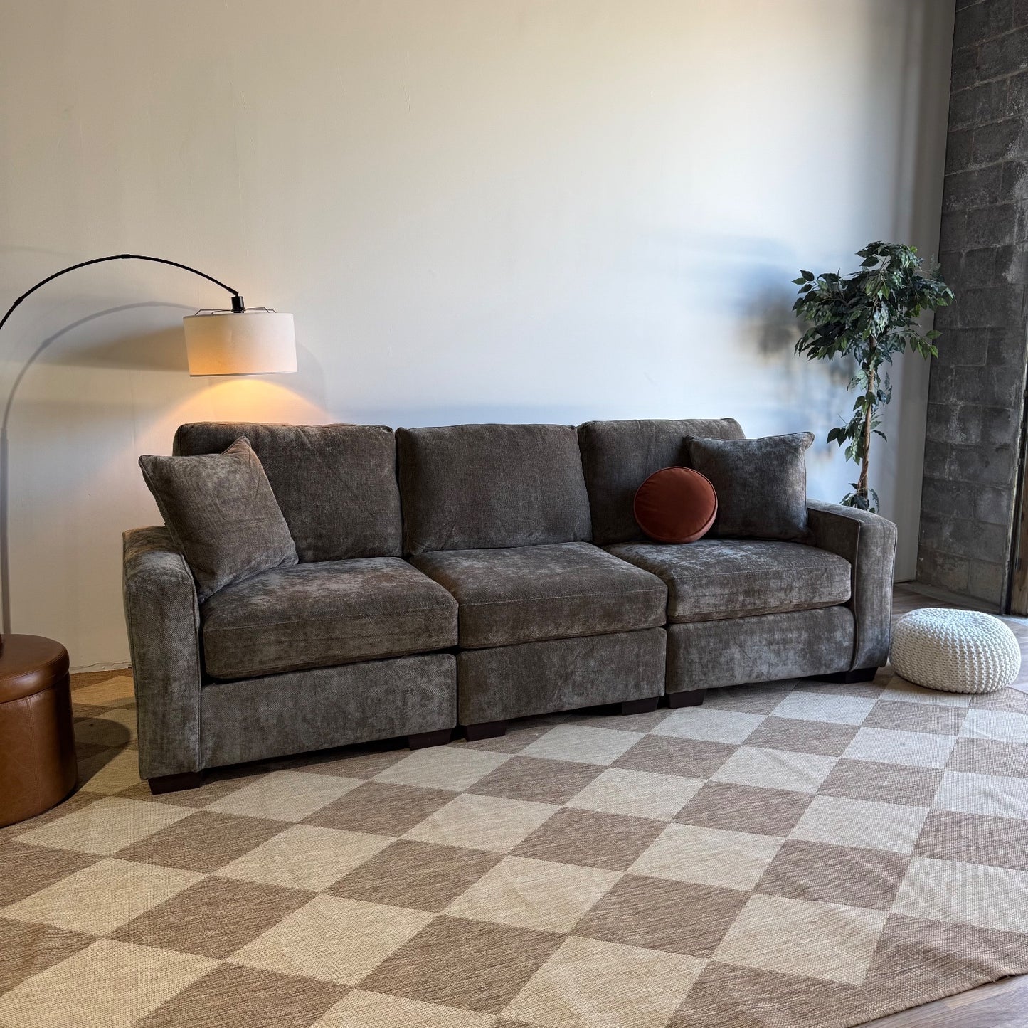 Atlas Modular Sofa in Brown Chenille