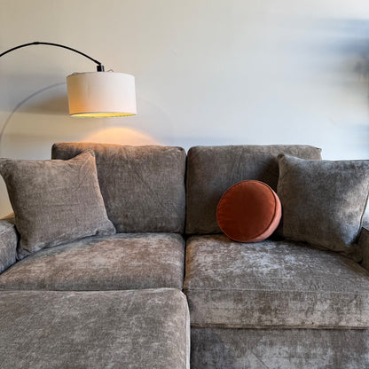 Atlas Modular Loveseat w/Ottoman in Brown Chenille