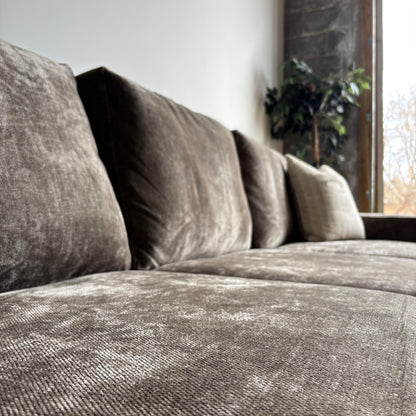 Atlas Modular U-Shape Enclosed Couch in Brown Chenille