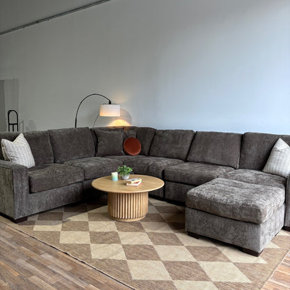 Atlas Modular Grand Corner Couch in Brown Chenille