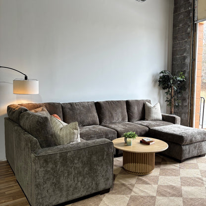 Atlas Modular U-Shape Enclosed Couch in Brown Chenille